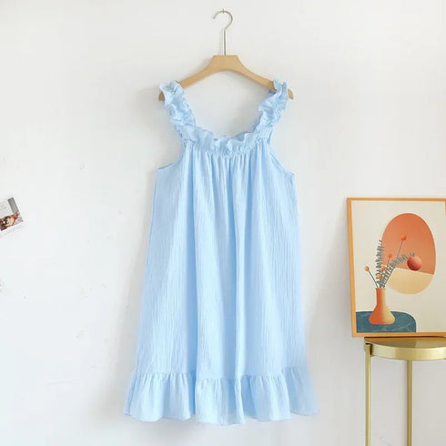 Ladies Summer Cotton Spaghetti Strap Nightdress