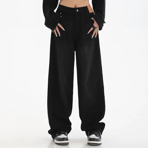High Waist Baggy Denim Jeans for Women
