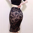 Black Wrap Mini Pencil Skirt for Women