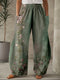 Plus Size Floral Printed Wide Leg Pants