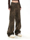 Leopard Print Wide Leg Jeans for Women