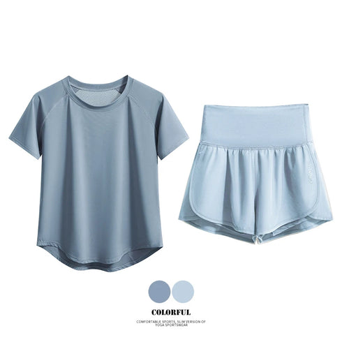 DRUR Women's 2-Piece Yoga Set - Summer Sportswear