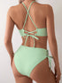 Cikini V-Neck Lace-Up Bikini Set for Women
