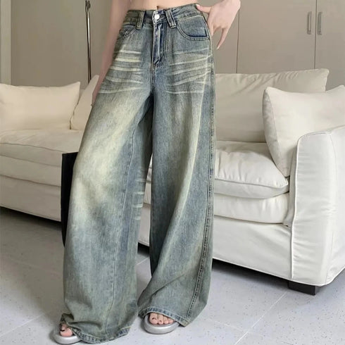 High Waist Loose Straight Leg Jeans for Women
