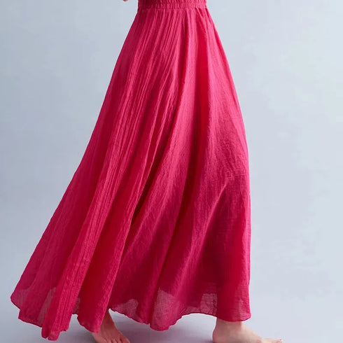 Fashion Clothes Women Clothing Skirts Vintage Y2k Elegant Bohemian Cotton Linen Long Skirt Casual Style