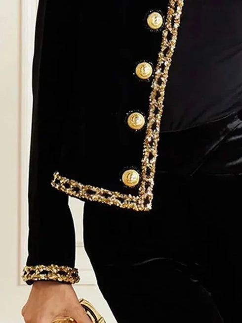 Plus Size Luxury Silk Velvet Jacket for Women