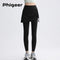 2 in 1 High Waisted Yoga Pants with Side Drawstring