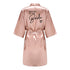 Team Bride Satin Robe with Black Letters