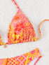 Floral Print Triangle Bikini Set with Brazilian Bottoms