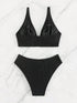 Black Lace-Up Bikini Set