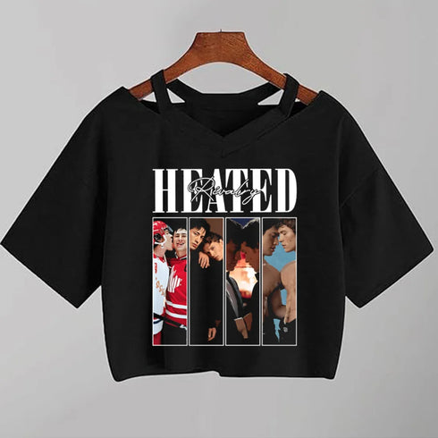 Sleeveless Cartoon Print V-Neck T-Shirt for Women