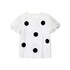 Women's White Polka Dot Puff Sleeve Blouse