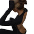 Women’s Black Flare Leg Jumpsuit with Long Sleeves