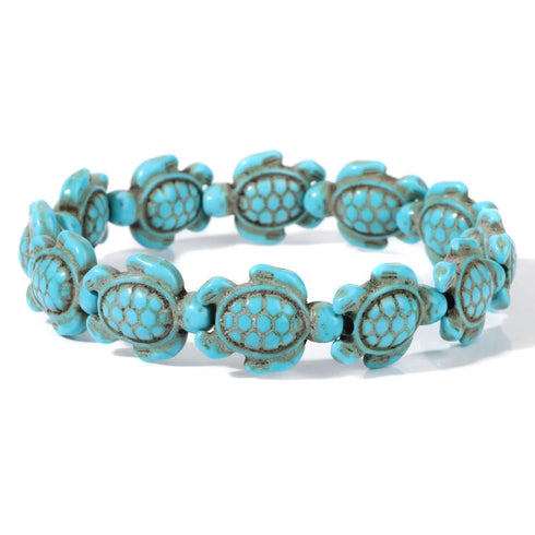 Hot Selling Sea Turtles Beads Bracelet Turquoise Skull Stretch Jewelry