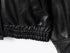 MUJER Black Faux Leather Bomber Jacket for Women