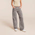 Women's Leopard Print Straight Leg Denim Jeans