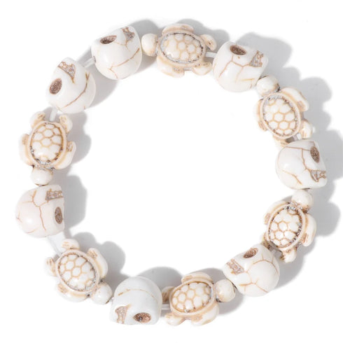 Hot Selling Sea Turtles Beads Bracelet Turquoise Skull Stretch Jewelry