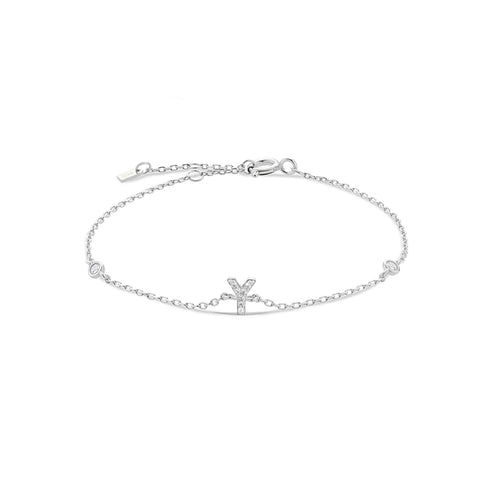 Personalised 925 Sterling Silver Initial Charm Bracelet