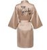 Team Bride Satin Robe with Black Letters