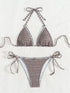 Floral Print Triangle Bikini Set with Brazilian Bottoms