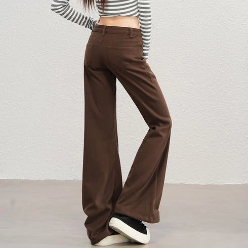 Women's High Waist Wide Leg Denim Trousers