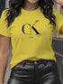 Y2K Cartoon Letter Print Crew Neck T-Shirt for Women