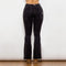 Ladies Distressed Black Flare Jeans