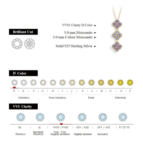 Sparkling Moissanite Diamond Necklace in 925 Silver