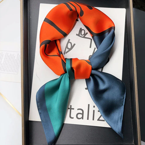 Luxury Silk Square Scarf for Women - 70cm