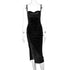 Hugcitar Velvet Swing Collar Sleeveless Maxi Dress