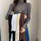 Sheer Long Sleeve Turtleneck Mesh Crop Top