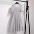 Floral A-Line Chiffon Dress with Short Sleeves