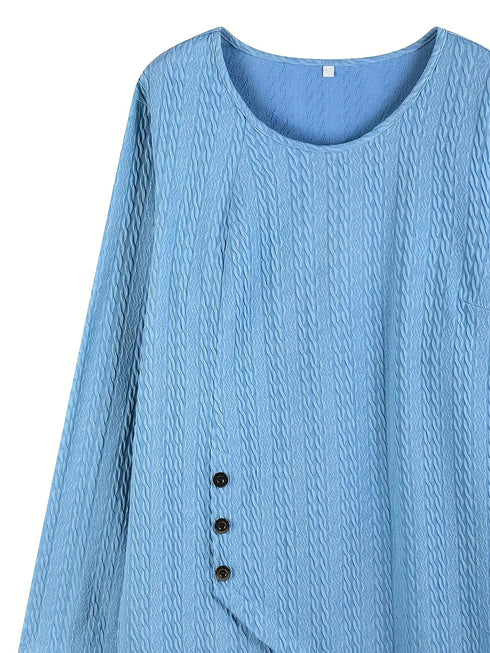 Women Plus Size Spring And Autumn Knitted T-Shirt