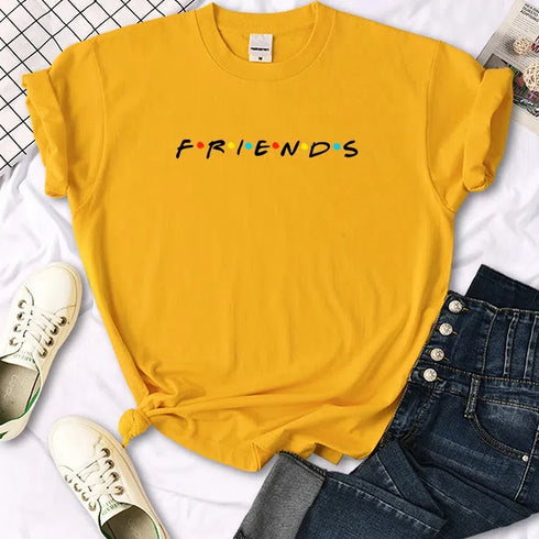 Quirky Letter Print T-Shirt for Women - Casual Summer Tee