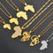 Anniyo Africa Map Pendant Necklace - Silver & Gold