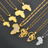 Anniyo Africa Map Pendant Necklace - Silver & Gold
