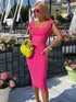 Summer Women’s Bodycon Skirt Suit in Black, Red, and Pink
