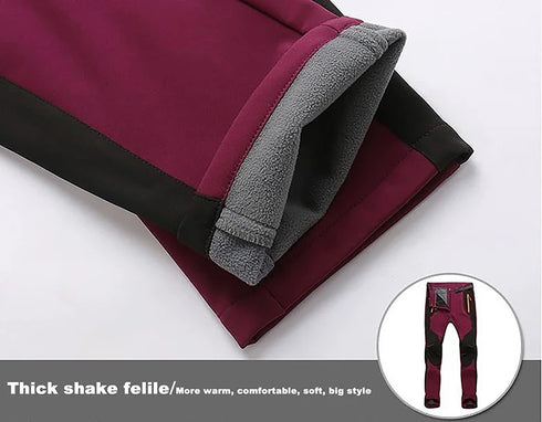 Women's Thick Fleece Winter Hiking Pants