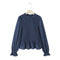 Zevity Women’s Ruffled Lace Stand Collar Smock Blouse