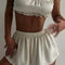 Weird Puss Silky Elegant Women 2 Piece Set Casual Ruffles Camisole and Button Shorts Outfit