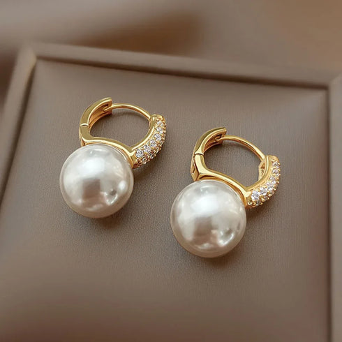 Light Luxury Imitation Pearl Drop Earrings for Women