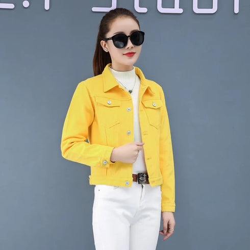 Women's Casual Denim Jacket for Spring and Autumn