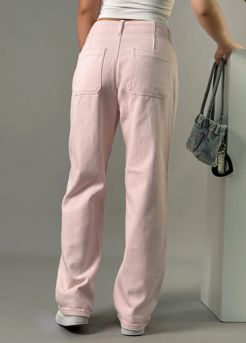 Women's Straight Leg Jeans in Versatile Pink