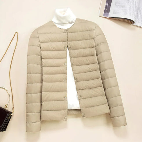 Korean Slim Fit Short Quilted Puffer Coat