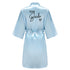 Team Bride Satin Robe with Black Letters
