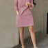VONDA Summer Mini Dress with Long Sleeves and Pockets