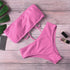 Strapless High Waist Bikini Set in Red