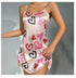 Women’s Satin Chemise Nightdress with Heart Print