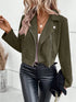 Faux Suede Biker Jacket with Zipper Detail