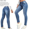 High Waist Blue Skinny Jeans for Women